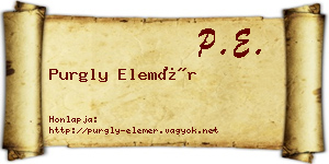 Purgly Elemér névjegykártya